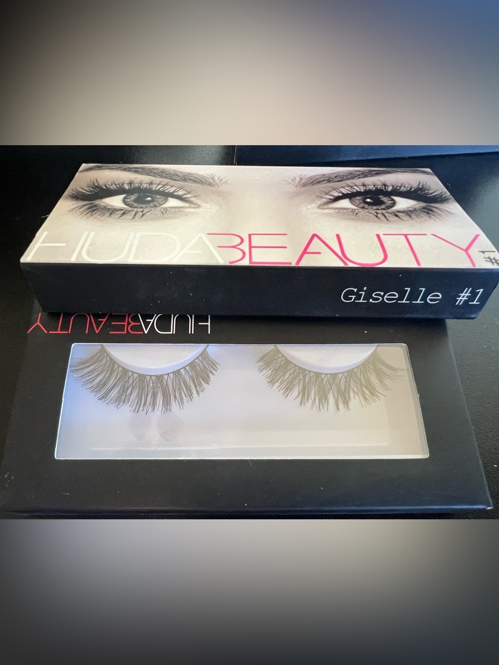 Giselle #1 HUDA Beauty false lashes.